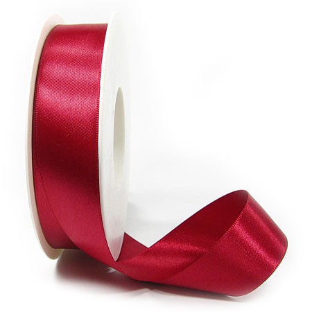 Satinband-SINFINITY, brombeer: 25mm breit / 25m-Rolle, mit feiner Webkante