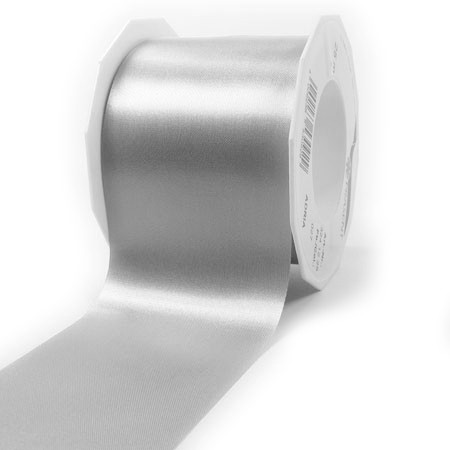 Satinband-ADRIA, Tischband: 72 mm breit / 25-Meter-Rolle, silber-grau