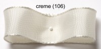 Seidensatinband mit Drahtkante: 38mm breit / 25m-Rolle, creme Seidensatinband mit Drahtkante: 38mm breit / 25m-Rolle, creme