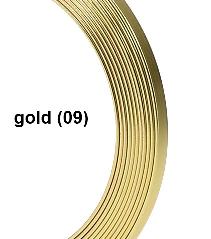 Aluminium-Flachdraht: ca. 5mm x 1mm - 2,50-Ring: gold (09)