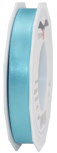 Satinband-PRÄSENT, mittelblau: 15mm breit / 25m-Rolle, mit feiner Webkante.