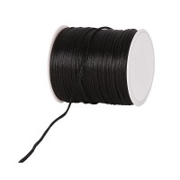 Satinkordel-Seidenkordel: 3mm Ø breit / 100m-Rolle, schwarz Satinkordel-Seidenkordel: 3mm Ø breit / 100m-Rolle, schwarz