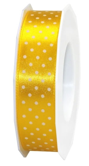 Pünktchenband-MINI DOTS, gelb: 25mm breit / 20m-Rolle.