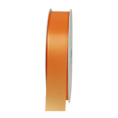 Taftband, orange: 25mm breit / 50m-Rolle, mit feiner Webkante.