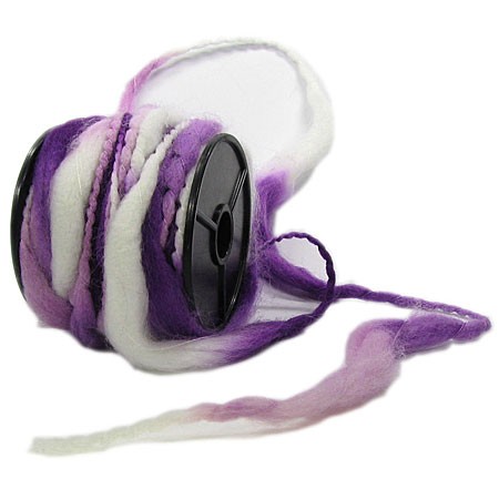 Filzkordel: Lila-Violett-Weiß, 12mm Ø breit / 10m-Rolle