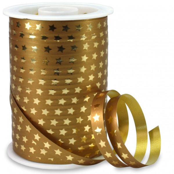 Polyband: CHRISTMAS STAR: 10mm/100m-Rolle, gold