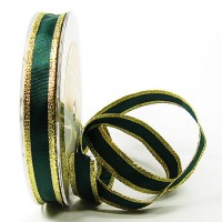Dekorband Classic 15mm breit / 25m, grün-gold Dekorband Classic 15mm breit / 25m, grün-gold