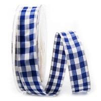 Karoband: 25mm breit / 25m-Rolle, blau-weiss Karoband: 25mm breit / 25m-Rolle, blau-weiss