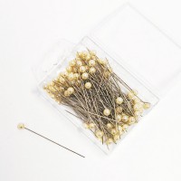 Perlkopf-Dekonadeln: 6mm Ø / 65mm lang, champagner- 100 Stück-Packung Perlkopf-Dekonadeln: 6mm Ø / 65mm lang, champagner- 100 Stück-Packung