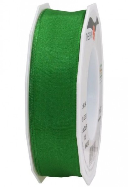 Dekorband-DREAM, apfelgrün: 25mm breit / 20m-Rolle, mit Drahtkante