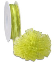 Ziehschleifenband VENEDIG: 25mm breit / 25m-Rolle, hellgrün Ziehschleifenband VENEDIG: 25mm breit / 25m-Rolle, hellgrün