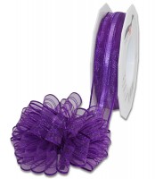 Ziehschleifenband VENEDIG: 25mm breit / 25m-Rolle, violett. Ziehschleifenband VENEDIG: 25mm breit / 25m-Rolle, violett.