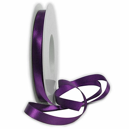 Satinband SINFINITY, violett: 10mm breit / 25m-Rolle, mit feiner Webkante.