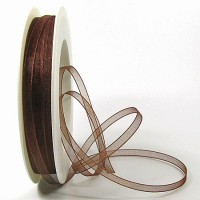 Organzaband: 5mm breit / 50m-Rolle, dunkelbraun Organzaband: 5mm breit / 50m-Rolle, dunkelbraun