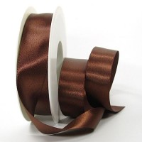 Satinband-SINFINITY, kaffeebraun: 25mm breit / 25m-Rolle, mit feiner Webkante Satinband-SINFINITY, kaffeebraun: 25mm breit / 25m-Rolle, mit feiner Webkante