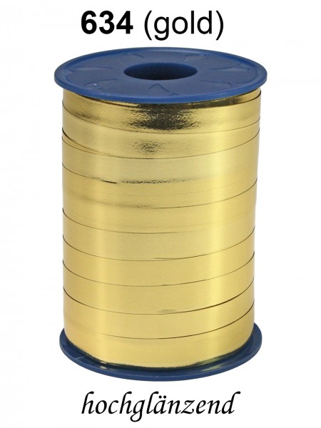 Polyringelband metallic: 10mm breit / 250m-Rolle, gold