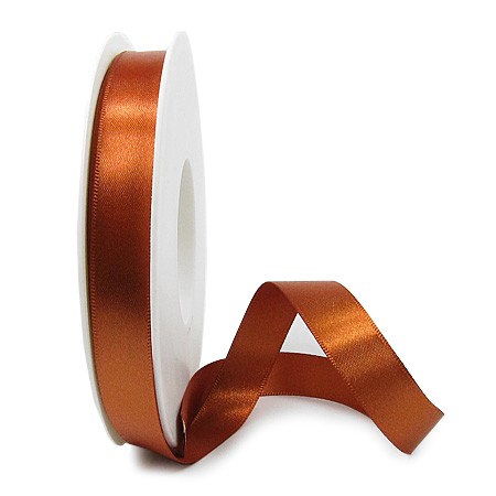 Satinband SINFINITY, mocca: 15mm breit / 25m-Rolle, mit feiner Webkante.