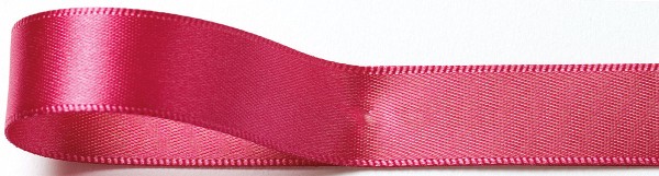 Satinband, pinki: 3mm breit / 50m, mit feiner Webkante