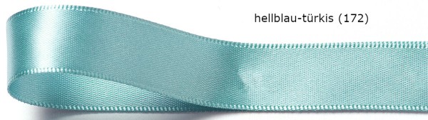 Satinband, hellblau-türkis: 3mm breit / 50m-Rolle, mit feiner Webkante