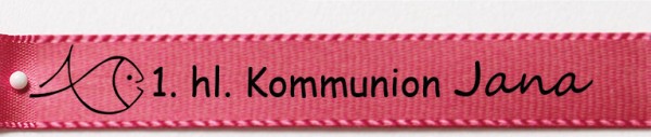 Beispiel Kommunionsband, pink: 15mm breit / 25m-Rolle