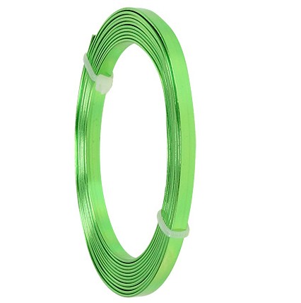 Aluminium-Flachdraht: ca. 5mm x 1mm - 10m-Ring: apfelgrün (01)
