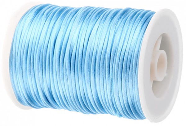 Satinkordel-Seidenkordel: 2mm Ø breit / 100m-Rolle, hellblau