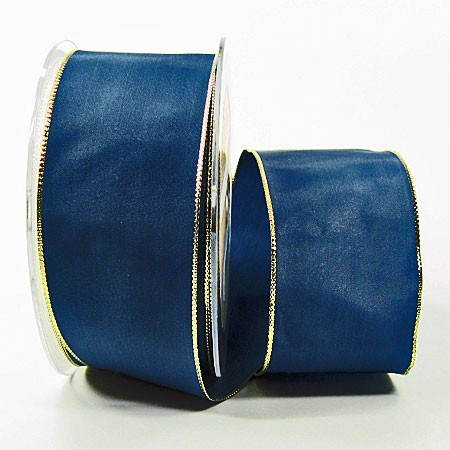 Dekoband Basic: 50mm breit / 25m, blau-gold