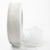 Organzaband 25mm breit, 25m-Rolle: weiss Organzaband 25mm breit, 25m-Rolle: weiss