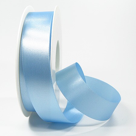 Satinband SINFINITY, hellblau: 25mm breit / 25m-Rolle, mit feiner Webkante.