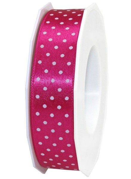 Pünktchenband-MINI DOTS, pink: 25mm breit / 20m-Rolle.