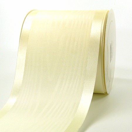 Satinband-Tischband Luxury: 100mm breit / 20m-Rolle, creme.