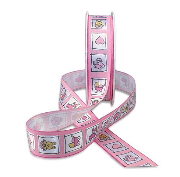 Babyband-NATALE: 25mm breit / 20m-Rolle, rosa