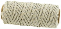 Bäckergarn, creme-silber: 1,5mm breit / 100m-Rolle. Bäckergarn, creme-silber: 1,5mm breit / 100m-Rolle.