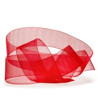 Organzaband-CHIFFON, rot: 40mm breit / 50m-Rolle, mit feiner Webkante. Organzaband-CHIFFON, rot: 40mm breit / 50m-Rolle, mit feiner Webkante.