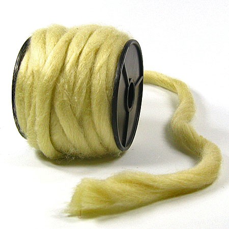 Filzwolle: creme, 12mm Ø breit / 9m-Rolle.
