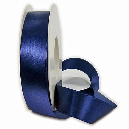 Satinband-SINFINITY, marineblau: 25mm breit / 50m-Rolle, mit feiner Webkante