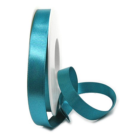 Satinband 15mm breit, 25m-Rolle: DUNKELTÜRKIS (175)