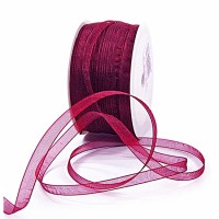 Organzaband: 6mm breit / 50m-Rolle, weinrot Organzaband: 6mm breit / 50m-Rolle, weinrot