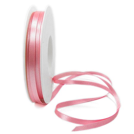 Satinband SINFINITY, rosa: 6mm breit / 50m-Rolle, mit feiner Webkante.