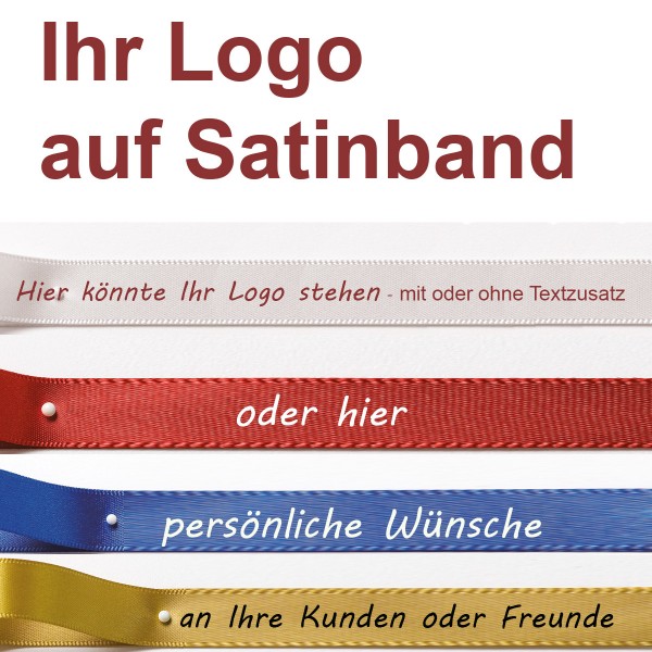 Ihr Logoband auf Doppel-Satinband