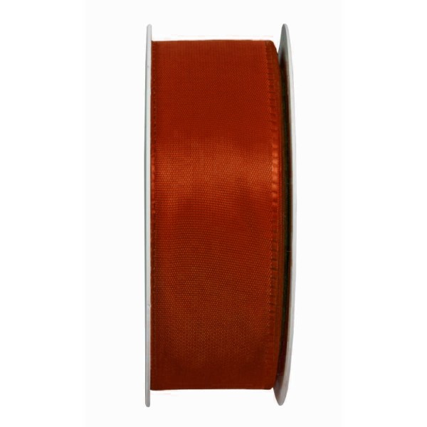 Taftband, braun: 40mm breit / 50m-Rolle, mit feiner Webkante.