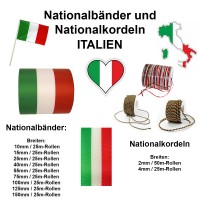 Nationalbänder und Nationalkordeln: ITALIEN, verschiedene Breiten und Längen Nationalbänder und Nationalkordeln: ITALIEN, verschiedene Breiten und Längen