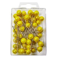 Perlkopf-Dekonadeln: 10mm Ø / 60mm lang, gelb Perlkopf-Dekonadeln: 10mm Ø / 60mm lang, gelb