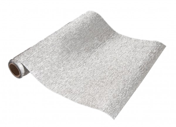 Tischband MEMORY, silber: 250mm breit / 5m-Rolle.