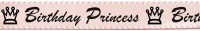 Satinband "Birthday princess", hellrosa: 15mm breit / 25m-Rolle Satinband "Birthday princess", hellrosa: 15mm breit / 25m-Rolle