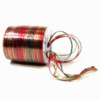Raffia Pearl - Multi Bindebast, rot-grün-gold - 50m-Rolle. Raffia Pearl - Multi Bindebast, rot-grün-gold - 50m-Rolle.
