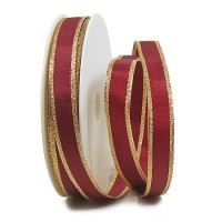 Dekorband-Classic: 15mm breit / 25m-Rolle, weinrot-gold Dekorband-Classic: 15mm breit / 25m-Rolle, weinrot-gold