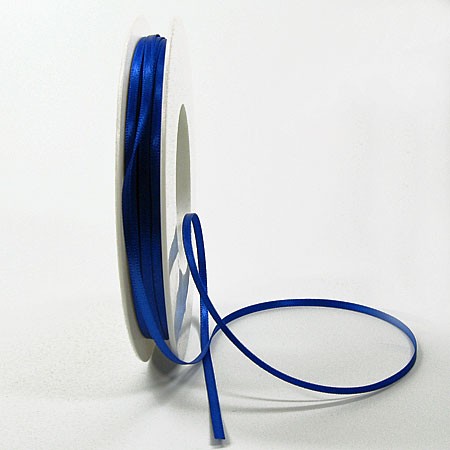 Satinband SINFINITY, royalblau: 3mm breit / 50m-Rolle, mit feiner Webkante.