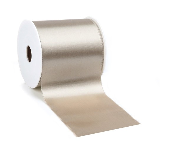 Satinband-ADIRA, taupe: 100 mm breit / 25 m - Tischband