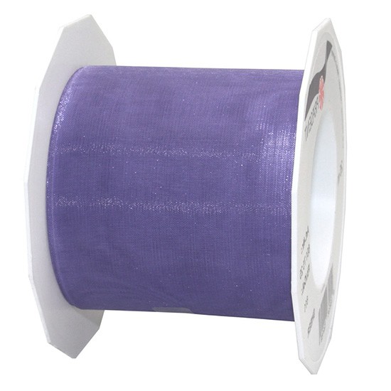 Organzaband-Sheer: 72mm breit / 25m-Rolle, flieder.